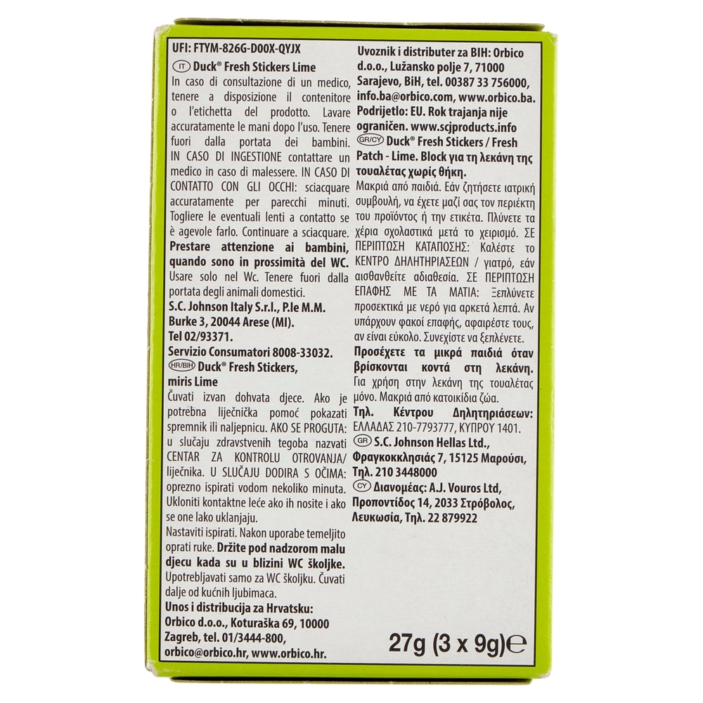 Duck Fresh Stickers Lime, 3 pz